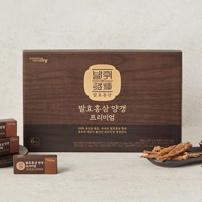 hy(한국야쿠르트) 홍삼양갱 프리미엄 600g (40g x 15개), 1개, 675g