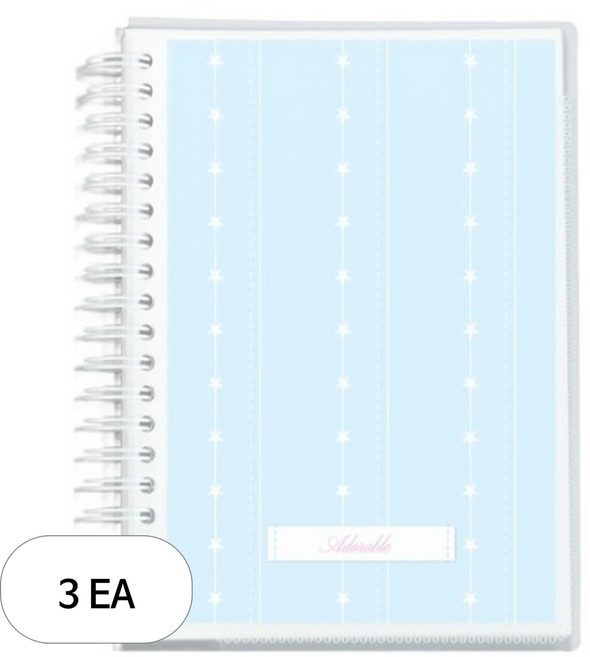 워너디스 어도러블 양면 이형지 보관 스티커북 M, 40매, 3개, 패턴