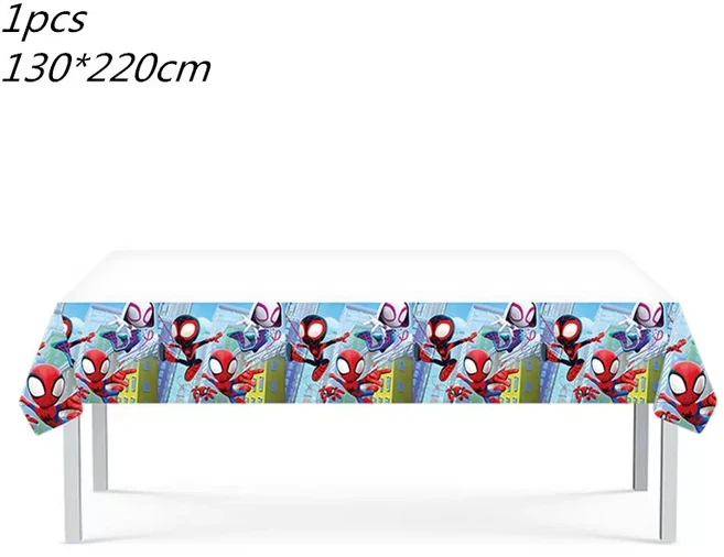 쿠쿠스토어 스파이더맨 테마 테이블보 어벤져스 히어로 생일 파티 장식 플라스틱 커버 게임 데이 완벽, 08 style 9