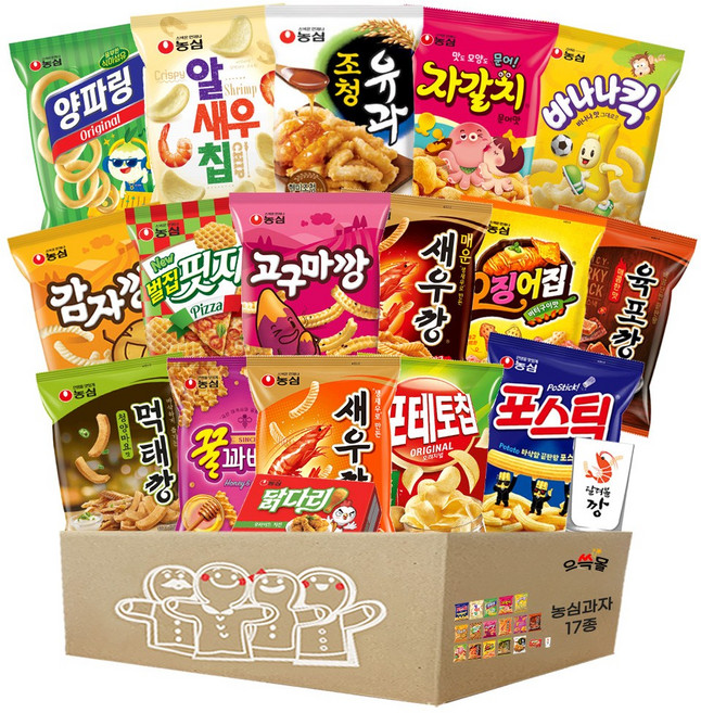 농심 과자 선물세트+농심 새우깡 변색컵(한정), 1박스, 17종