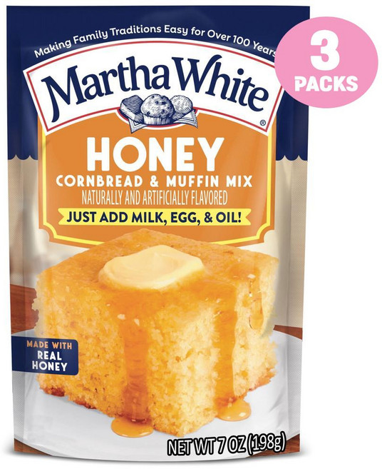 마사화이트 허니 콘브레드 머핀 믹스, 3개, 198g