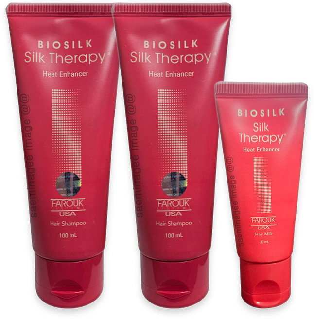 실크테라피 히트 인핸서 모발 강화 단백질 클리닉 샴푸 100mlx2+헤어 밀크 트리트먼트 30ml, 1세트