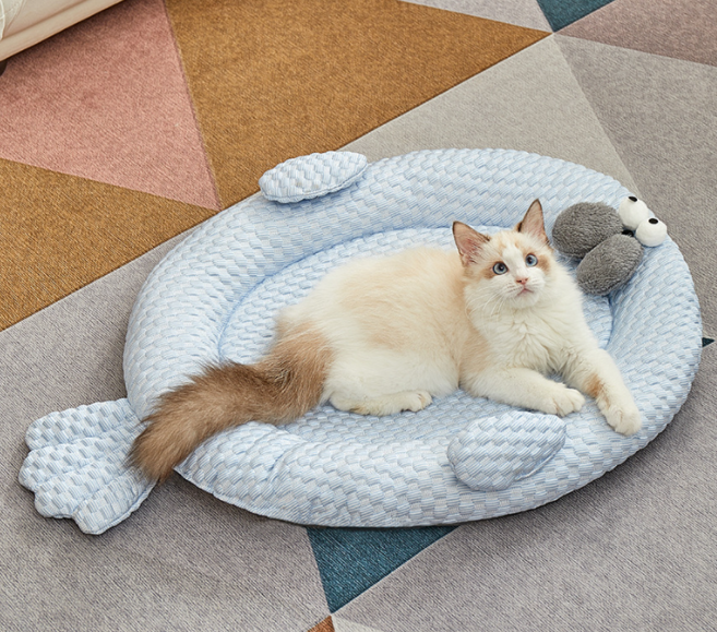 귀여운 반려동물 쿨 매트 방석 쿨 패드, 1개, 하늘색