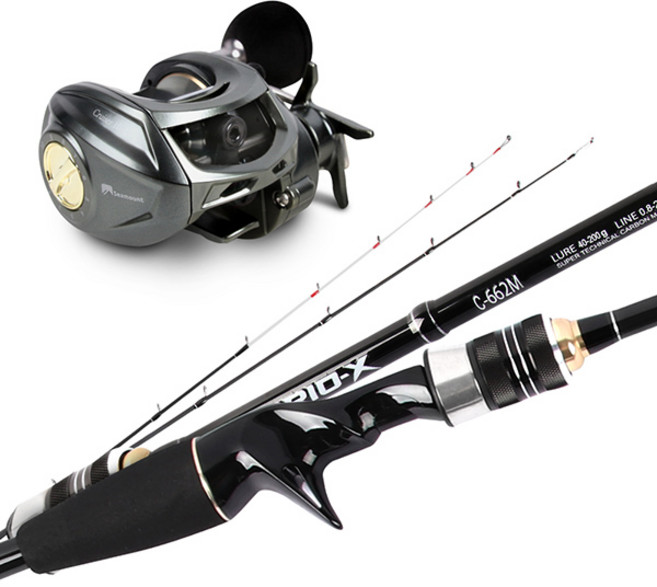 시마운트 바리오x 2탑 루어 낚시세트/낚시대+릴 선상 낚시대 올라운드대, 바리오x 루어대 세트/C-662M(좌핸들)