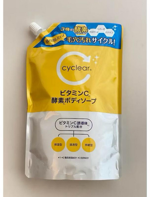 日本熊野 cyclear 酵素洗顏, 1個, 沐浴乳補充包(700g)