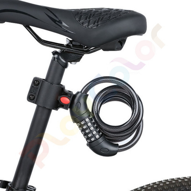 TONYON【TY566 密碼車鎖】可修改密碼 加長版 鋼絲 鎖王 自行車, Black, 1個