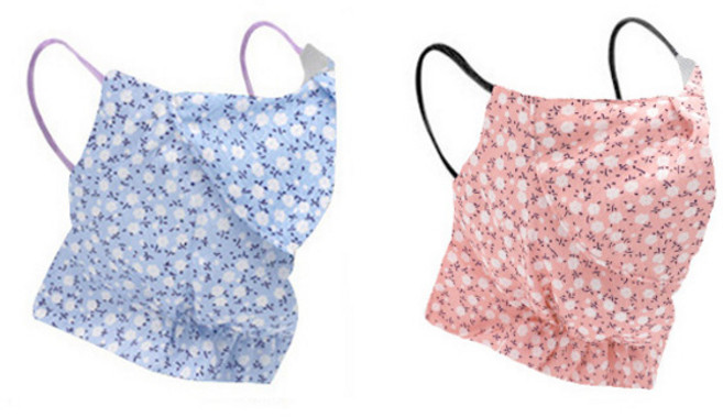 스타리프 메쉬 인견마스크 2개, 라이트스카이_라이트코랄