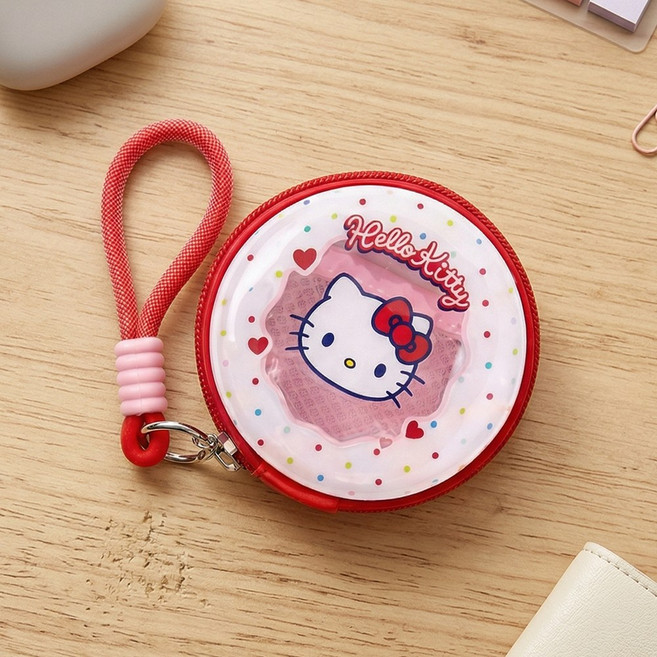 산리오 원통형 미니 동전지갑 스트랩 가방 캐릭터 헬로키티 키링 파우치