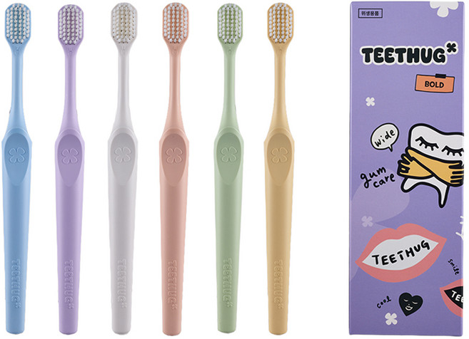 티스허그 이중 초극세모 광폭 칫솔 볼드 1세트, 1개, 6개입