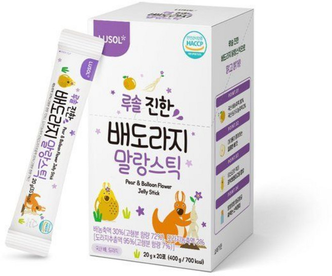 진한 배도라지 말랑스틱 1박스, 혼합맛(배/도라지), 400g