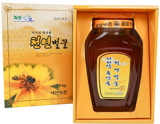 자연100% 담은 지리산 구례 천연벌꿀 사각병, 1개, 1.2kg