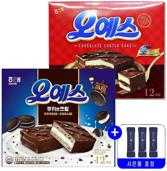 해태제과 NEW 오예스 쿠키&크림 360g+오예스 360g 묶음행사+커피사은품증정, 360g, 1세트
