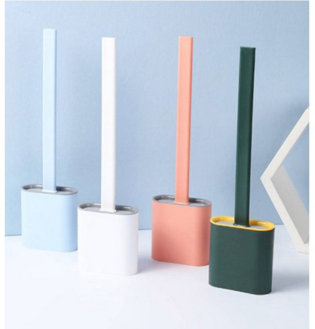 로에드 TPR소재 욕실 화장실 변기솔 벽걸이 실리콘 청소솔, 네모실리콘변기솔, 화이트, 1개