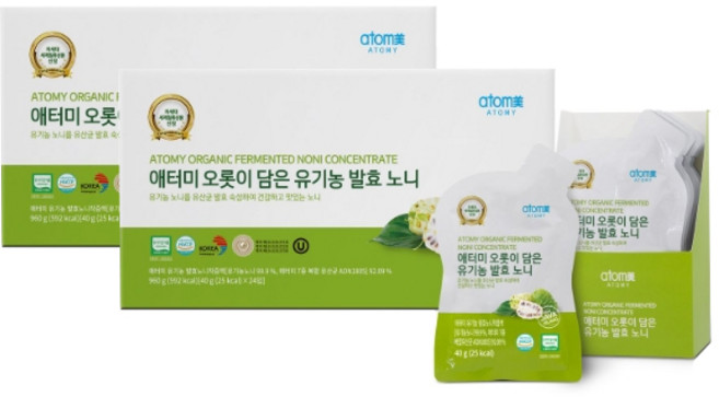 애터미 오롯이 담은 유기농 발효 노니 40g X 24포 2개, 48개
