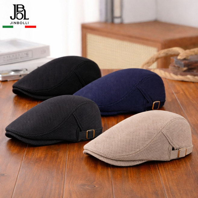 진볼리 이탈리안 감성 여름 통기성 헌팅캡 남성 메쉬 골프모자 경량 어른모자