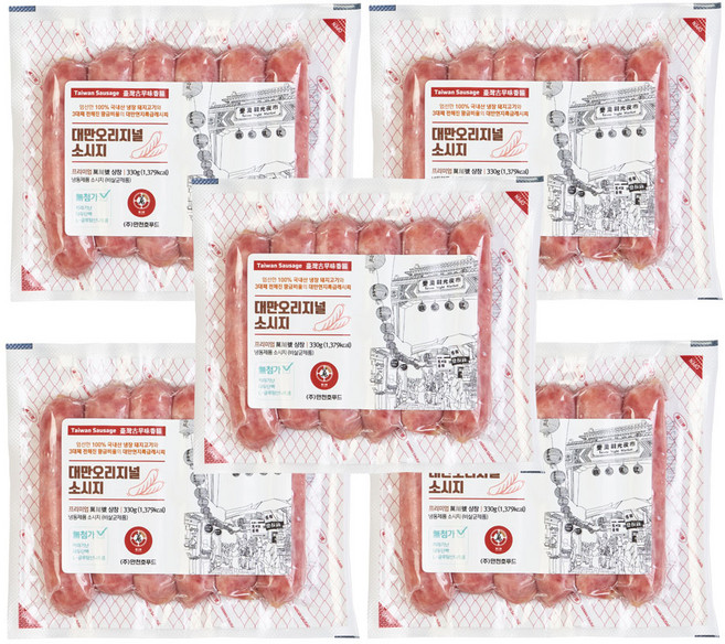만천호푸드 대만소시지 샹창 오리지널맛, 5개, 330g