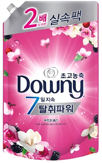 다우니 초고농축 섬유유연제 목련과 베리 리필 대용량, 1.6L, 7개