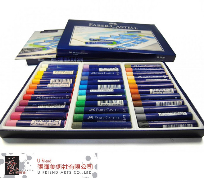 Faber-Castell 輝柏嘉 油性盒裝粉彩條 12/24/36色, 1個, 12色, 12色
