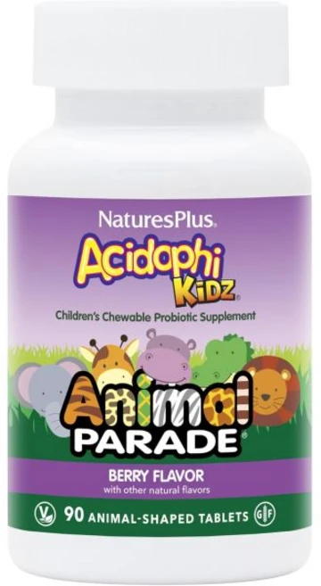 내추럴스 플러스 애니멀 퍼레이드 아시도피키즈 베리 맛 - 동물 모양 정제 90개 - 프로바이오틱스 FOS 포도 씨앗 포함 - 총 90인분, 2 - 쿠팡