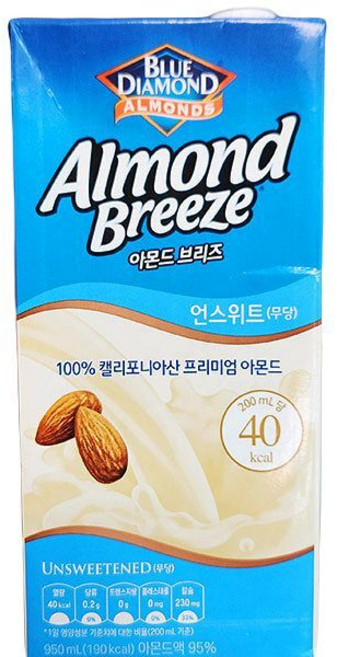 블루 다이아몬드 아몬드 브리즈 언스위트, 아이스보냉백포장, 950ml, 2개