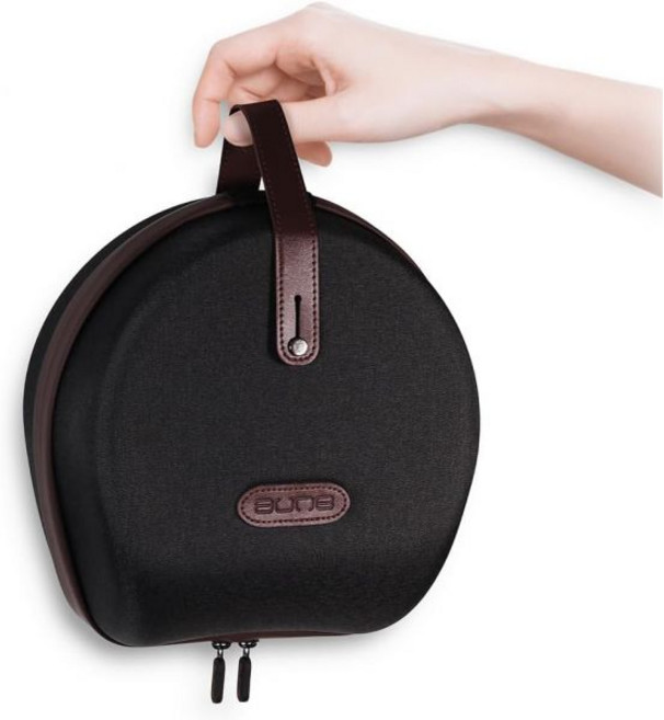 Aune AuNest AR5000 유선 헤드폰용 하드 트래블 휴대용 케이스 케이스 전용 다크 그레이 + 버건디