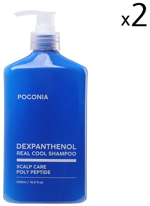 포고니아 덱스판테놀 리얼 쿨 샴푸 NO 향! 쿨 민트오일 15000PPM / 덱스판테놀 10000PPM 함유 정말 시원한 샴푸/ 두피 각질/ 모발 건강/천연오일, 2개, 500ml