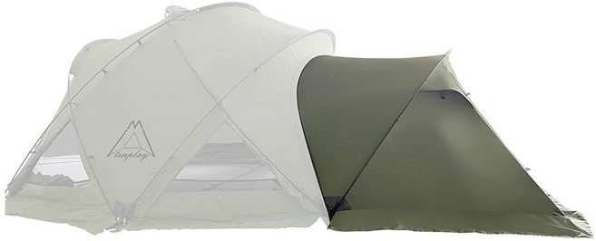 Tenplay G-TENT-M200TC 소재 전용 확장 텐트 베스타뷔르 돔 텐트 2-3인용 침실 룸 단순 사용할 수 없는 방수 방풍 4 시즌 알루미늄 폴 내수압 5000mm 패밀리, 상세페이지 참조, 상세페이지 참조