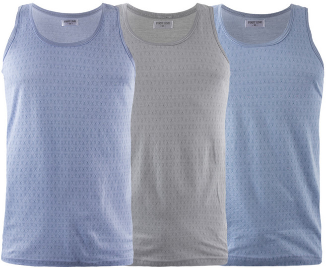 트라이 남성 순면 민소매 실켓 런닝 메리야스 난닝구 퍼스트 3매입 패턴A