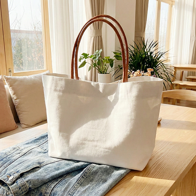 누아벨르 데일리 캔버스 토트백 심플 무지 숄더백 에코백