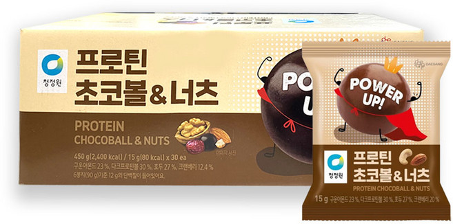 프로틴 초코볼 앤 너츠 15gX30개, 1개, 450g, 15g