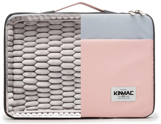 킨맥 노트북 파우치 가방 케이스 15인치 16인치 맥북 프로 에어 슬리브 M1 M2 M3 그램 갤럭시북, 투톤핑크, 1개