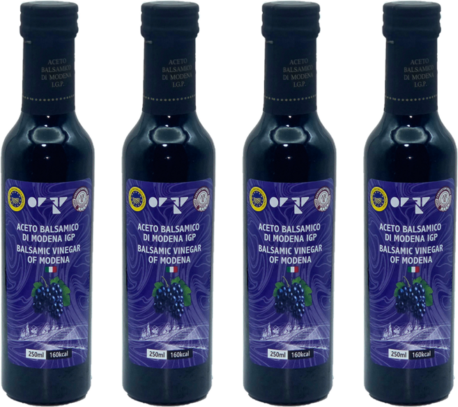 올리아베 이탈리아 모데나 IGP 발사믹 식초, 4개, 250ml