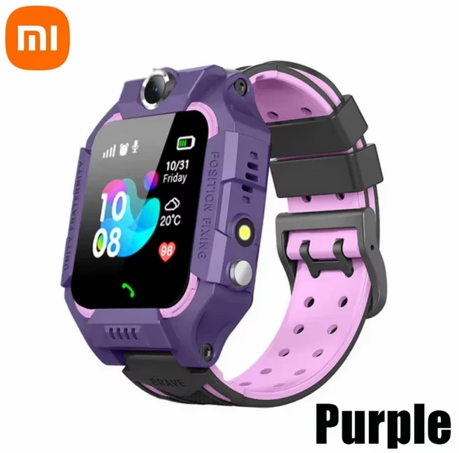 Xiaomi Kids 4G 스마트 시계 SOS GPS 위치 Sim 카드 통화 어린이 SmartWatch 카메라 Ios Android 용 방수, 07 Purple