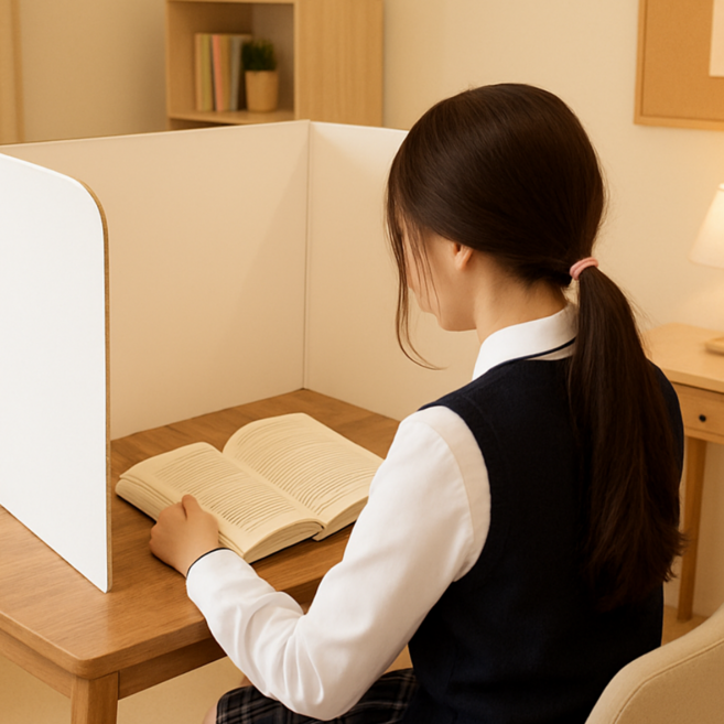 유용몰 책상 가림막 파티션 독서실 칸막이, 화이트