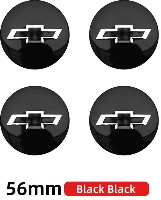 4개 56mm 자동차 휠 센터 허브 캡 림 커버 스티커 쉐보레 에피카 스파크 아베오 캡티바 크루즈 말리부 XL, 05 56mm black black