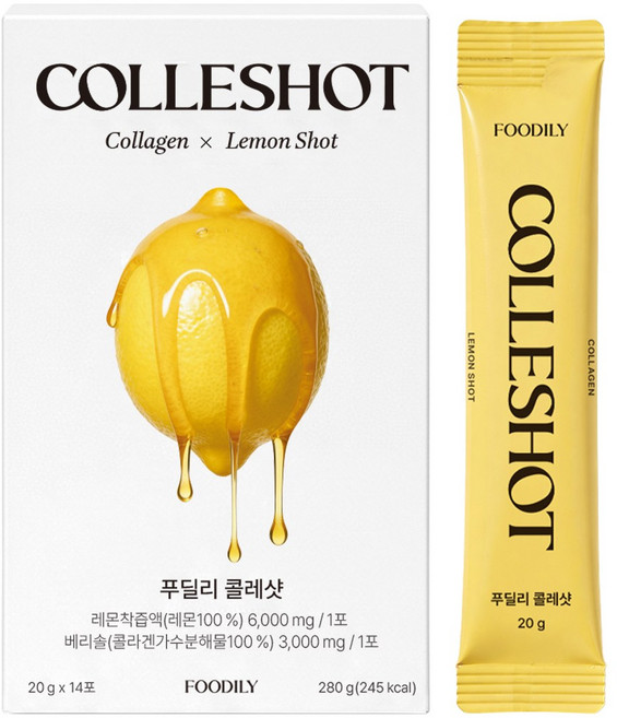 푸딜리 콜레샷 마시는 콜라겐 레몬즙, 280g, 1박스