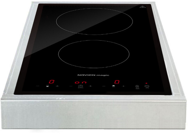 경동나비엔 나비엔매직 인덕션 2구 전기렌지 CEI150-02B2N+케이스 전기쿡탑 이동형 분리형 프리스탠딩 가정용 원룸 기숙사 오피스텔 펜션 여행용 캠핑용, 나비엔매직 CEI150-02B2N+실버케이스(7cm)