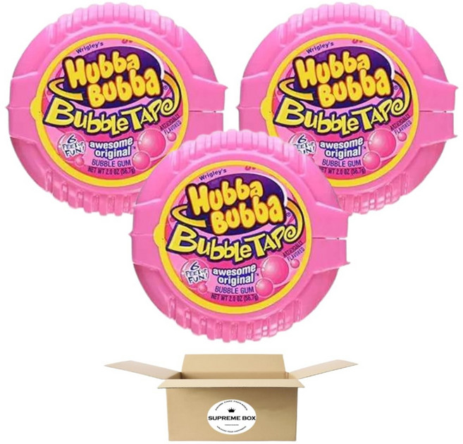 후바부바 버블 테이프 껌 3개 Hubba Bubba Bubble Tape Gum 3ct, 56.7g
