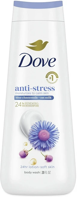 도브 안티-스트레스 블루 카모마일 + 오트 밀크 바디 워시, 1개, 591ml - 쿠팡