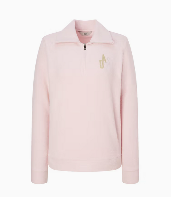 [정품 신상] 닥스 영문 로고 자수 부드러운 소재 여성 긴팔 반집업 티셔츠