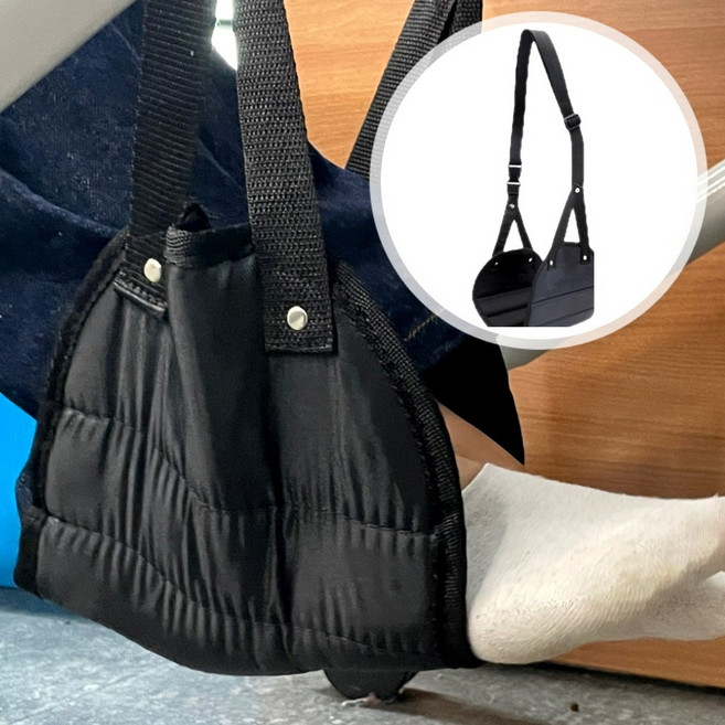 M7H_ 비행기 기내용 발해먹 저림방지 발 받침대 풋 레스트, 발해먹 블랙 (1+1 )