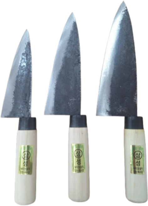 국산 녹안쓰는 무쇠 대장간에서 만든 낚시회칼, 단품, 삼성삼각(특대), 1개, 나무손잡이