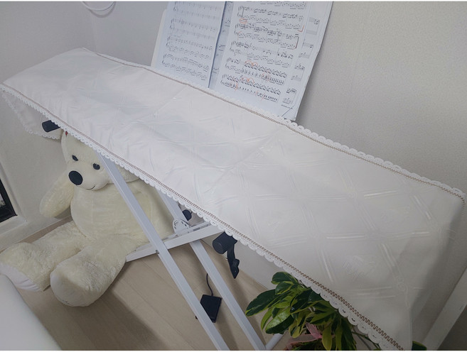 디지털 피아노 전자 키보드 커버 세트 덮개 의자 국산, 윗_A, 화이트, 1개