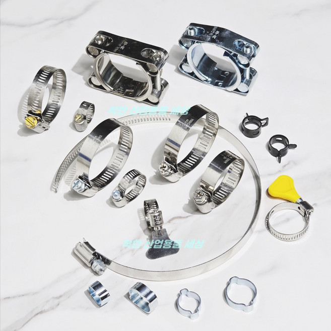 MK RUBBER 호스밴드 반도 종류별 올스텐 양귀 고압 클램프, 스텐밴드, 3-1/2인치(90mm), 1개