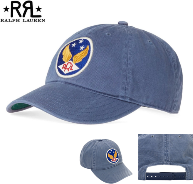 RRL 볼캡 더블알엘 윙드 로고 볼 캡 모자 가먼트 다이드