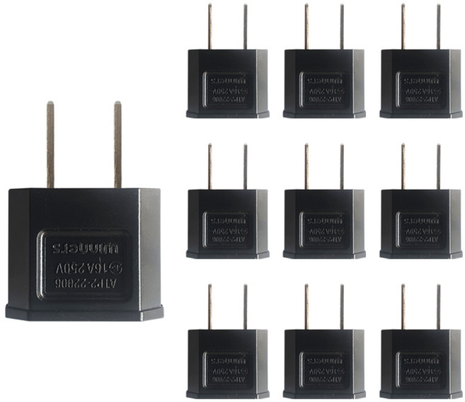 110V 돼지코 해외용 일본 미국 변환어댑터 10개입, 10개