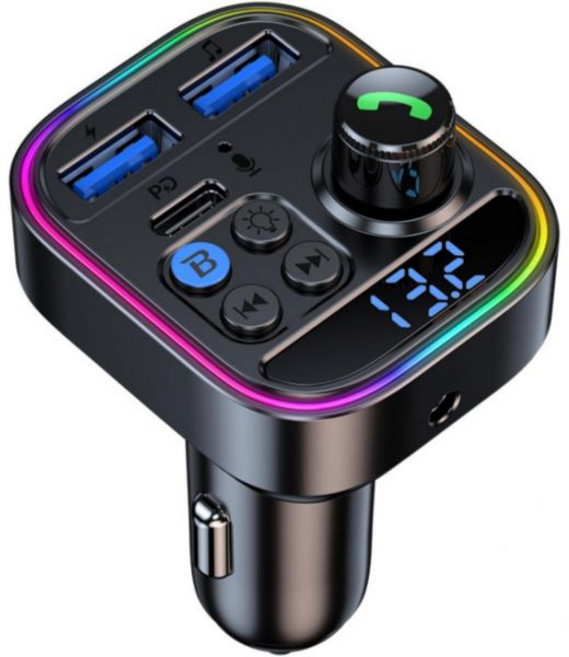 Wokyo 차량용송신기 카팩 블루투스 자동차 어댑터 PD30W 5.3 FM 송신기 AUX 무선 핸즈프리 통화 및 차량용 오디오 수신기 초고속 충전, Wokyo 차량용송신기 카팩 블루투스 자동차 어댑터 P