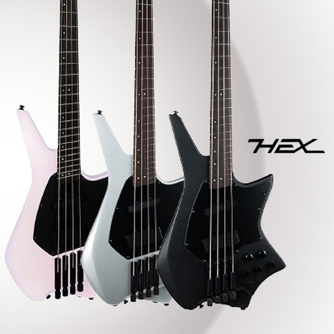 헥스 헤드리스 베이스기타 ZB400 멀티스케일 싱글 험버커 픽업 풀구성품 패키지, 1개, 유광아우라펄