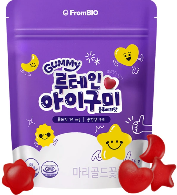 프롬바이오 루테인 아이구미 블루베리맛 구미 젤리, 1개, 14회분 - 쿠팡