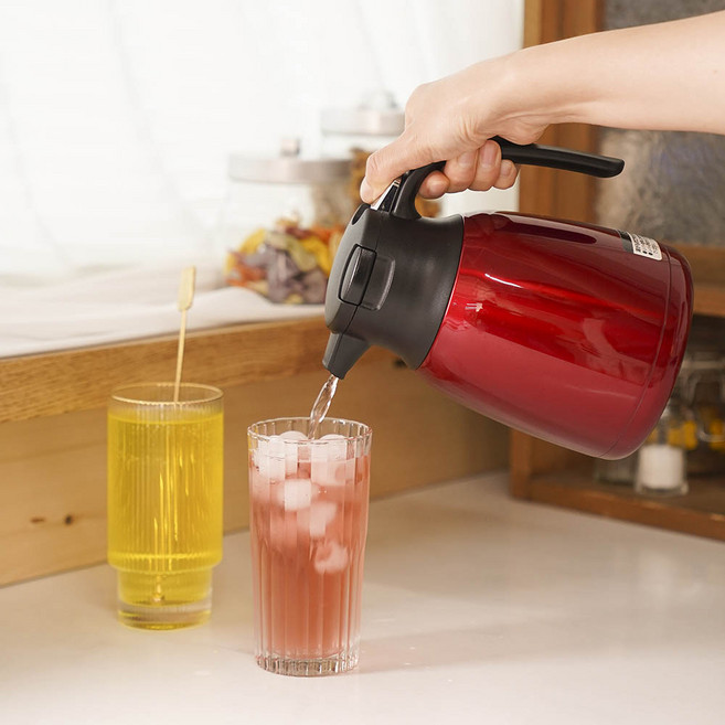 피코크 보온주전자 보냉주전자 테이블팟 핸드포트 AHR-100 /1000ml, 레드 R, 1개